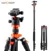 K&F CONCEPT 68.9in Foldable Tripod Camera Stand with Ball Head 10kg/22lbs Load Capacity Aluminum