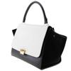 CELINE Trapeze Handbag 1695430TA medium Black / white Calfskin/Suede Women Used