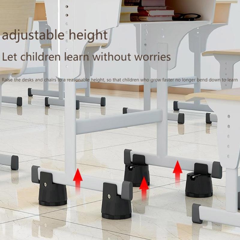 4Pcs Adjustable Chair Risers Furniture Heightening Foot Pads Bed Table Raiser Feet Leg Lift Furniture Raisers Enduring
