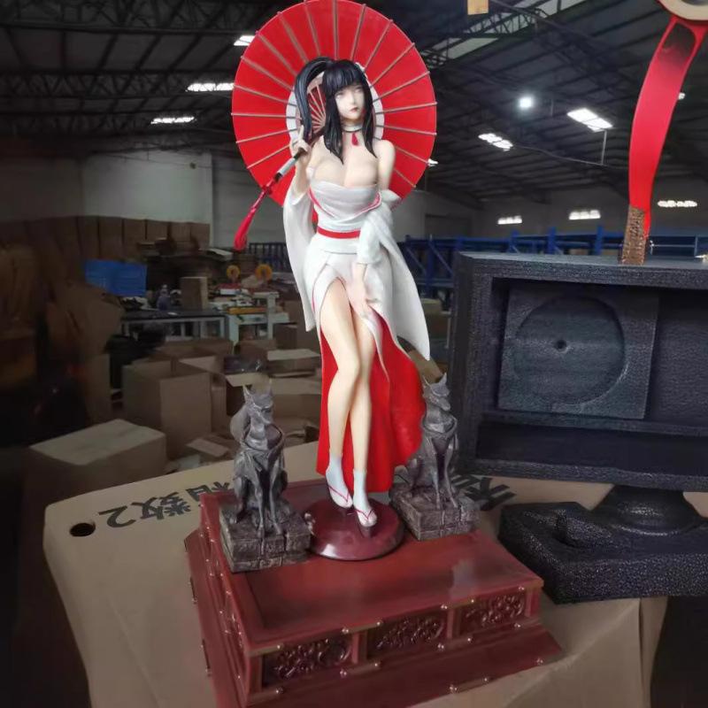 Аниме Наруто, фигурка Хината в кимоно, модель, красивая девушка вокруг большой статуи, модель, украшение, подарок