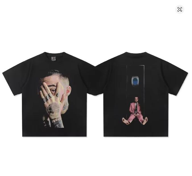 Post Malone DoubleSide Graphic TShirt Unisex Unisex Hip Hop Rapper Casual Cotton Short Sleeve Urban Streetwear Top Vintage T Shirt