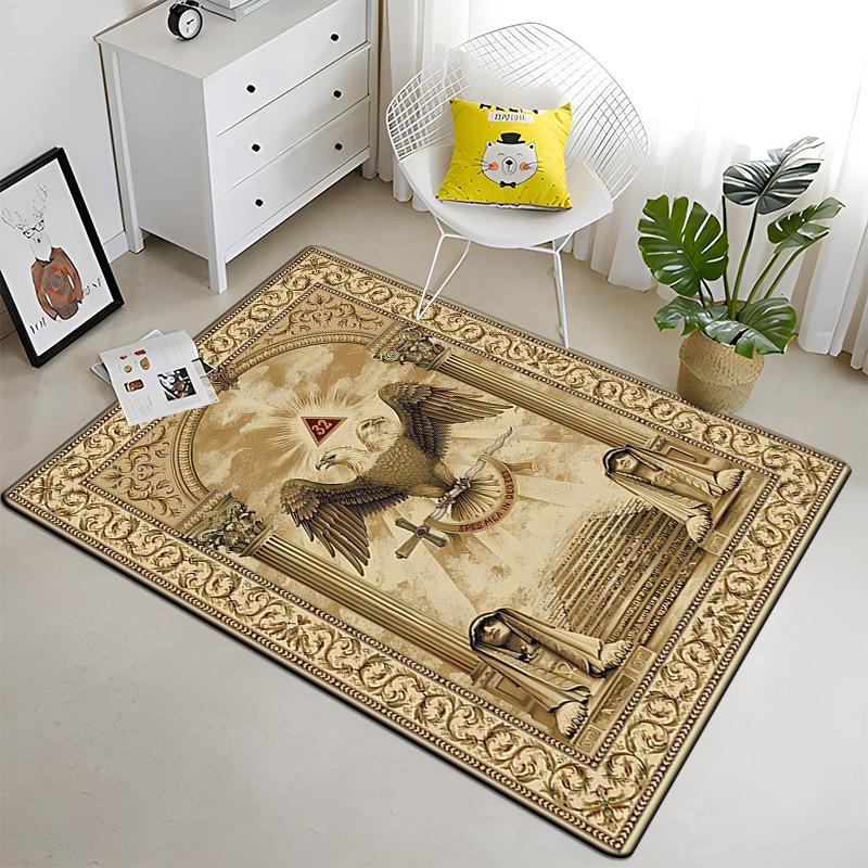 Freemason Masonic Illuminati  Printed Pattern Rug Baby Play Mat Living Room Carpet Decoration Fitness Pet Carpet Tapestry
