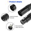 Xiatiaosann 4-Pin XLR Female Plug Connector & 4-Pin XLR Male Plug Connector, 4-Pin XLR Male Female Plug Audio Microphone Mic Connector for Speakers, M