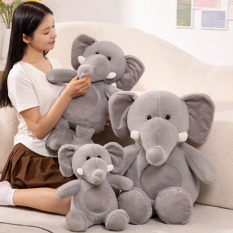 Cute Cute Gray Elephant Doll Plush Toy Long Nose Baby Elephant Doll Children Soothing Pillow Rag Doll