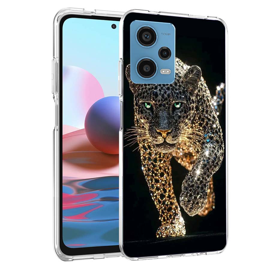 Чехол для телефона с принтом гепарда и бриллиантами-иллюзиями для Redmi Note 13 12 14 15 Pro Plus 13R 11 11T 11E 11S 10 Pro 10S 9 9S Чехол Cell Cl