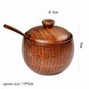 Wooden Salt and Pepper Shakers Vintage Seasoning Jars Seasoning Container Storage Box with Spoon and Lid Household Kitchen Tools