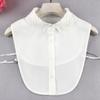 Fake Collar Shirt Women'S Anti-Wrinkle Versatile Chiffon Embroidered Collar Professional Fake Shirt Collar Decorative Collar