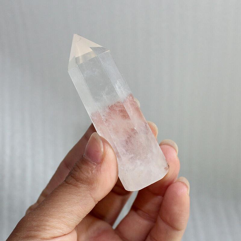 6070мм Натуральный Кристалл Кварца Точка Исцеляющий Обелиск Шестигранная Палочка Декор Рейки