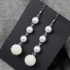 S925 Tremella Hook Gypsy Pearl Pendant Earrings Feminine Long Temperament Korean Earrings Internet celebrity Versatile Earrings
