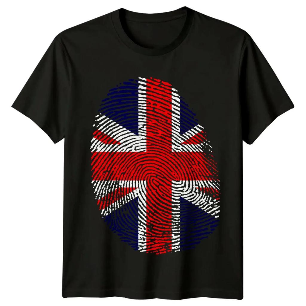 Union Jack Fingerprint United Kingdom Lnder Herren T Shirt vintage Washed Versatile Breathable designer clothes fashion Soft