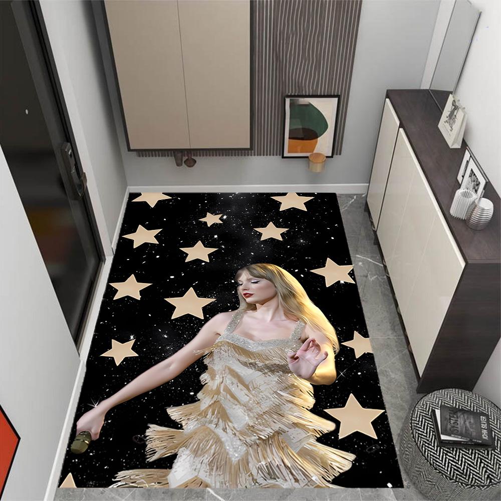 Taylor Swift Themed Anti-Slip Rugs - Polyester Home Decor, Suitable for Bedrooms, Living Rooms, Doorways, Studios, and Decorations