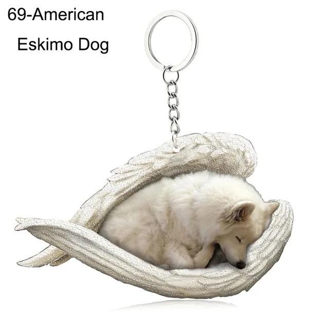 Sleek Modern Dog Cat Angel Keychain With Animal Theme For Bags And Vehicles