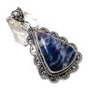 Содалит Драгоценный камень Ручная работа 925 Стерлинговое серебро Подарок Ювелирное изделие Подвеска 2,44" D5l44