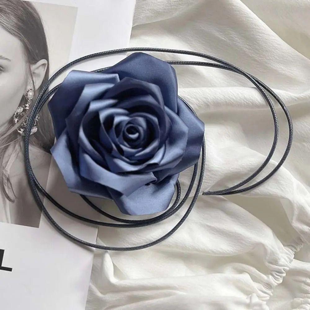 Шейный ободок, розовое кружевное ожерелье на шею, роскошный цветок, поясная цепочка, модная модная цепочка для тела, женская