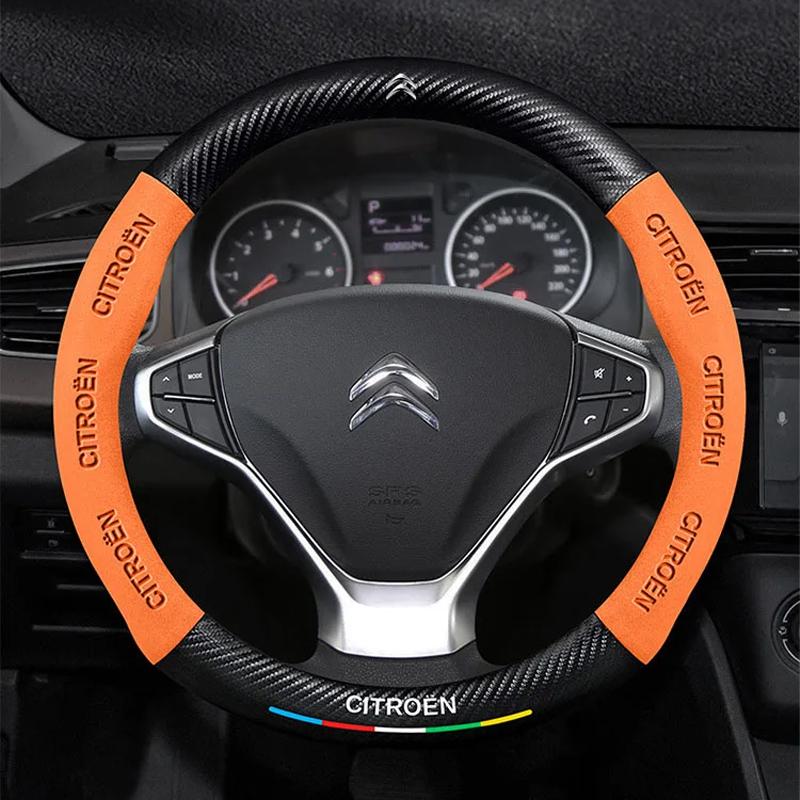 5 colors Car Steering Wheel Braid Cover Carbon fiber Artificial Leather For Citroen C1 Elysee Berlingo Xsara C3 XR C4 Picasso C5 aks256