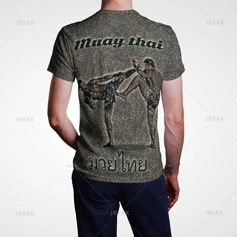 Футболка для тайского бокса Tiger Muay Thai с 3D-принтом, унисекс, женская, мужская, для тайского бокса, спорта, зала, детская, уличная одежда, повседневная, хип-хоп, с короткими рукавами, быстросохнущая, с круглым вырезом