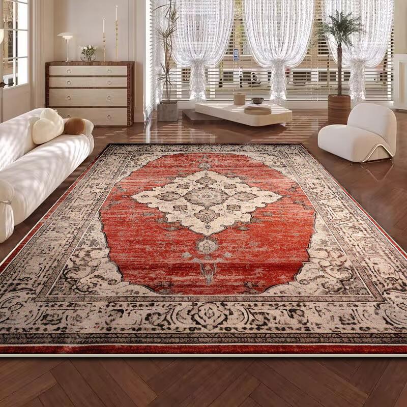 Retro Persian American Carpet Large Area Living Room Decoration Home Ethnic Style Bedroom Rug Cloakroom Lounge Soft Mat Washable