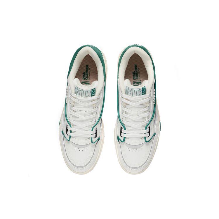 Li Ning 001 BTC Удобные классические повседневные нескользящие амортизирующие износостойкие низкие кроссовки для скейтбординга мужские кроссовки белые зеленые AGCS023-1
