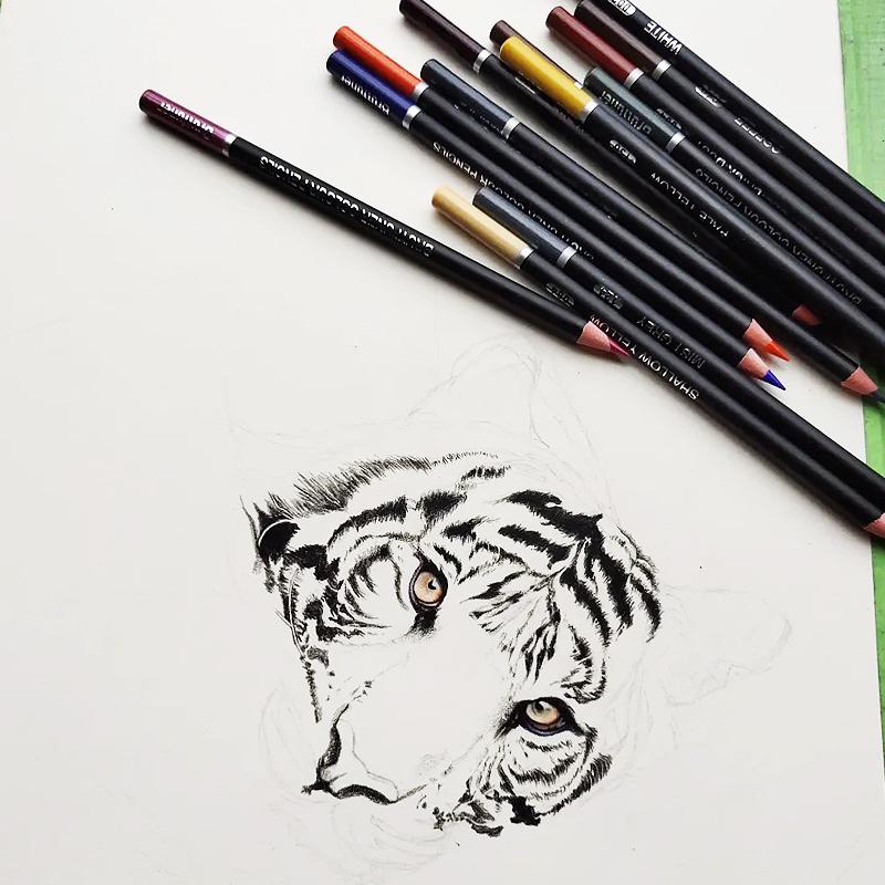 180 цветов профессиональный масляный цветной карандаш художественный рисунок живопись эскиз ручная роспись цветной карандаш для художников