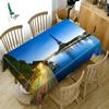 Thicken Cotton Tablecloth Modern City Pattern Sea View Rectangular Round Table Cloth For Wedding Picnic Party
