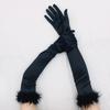 Women's 55cm Dance Party Vintage Dress Gloves Long Fluffy Sexy Cosplay