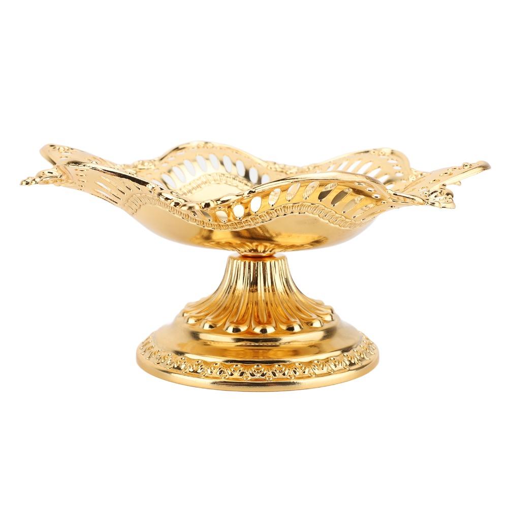 4pcs Multifunctional Design Fruit Serving Tray Gold Finish Tea Serving Platter Dining Table Use