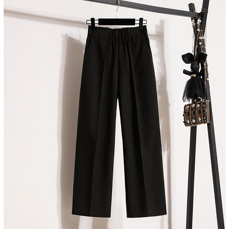 DIMANAF Большие размеры, зимние женские длинные брюки с эластичной резинкой на талии, свободные повседневные широкие брюки, плотные хлопковые шерстяные брюки, брюки