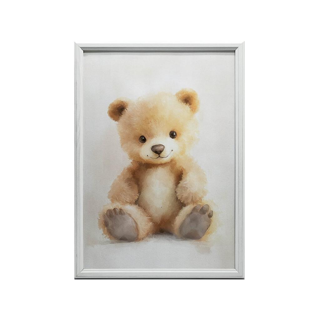 Pluszowy Uroczy Miś Pluszowy Uroczy Miś, 70X100 Cm, Rama Drewniana Jasny Dąb, Papier Matowy 230 Gsm