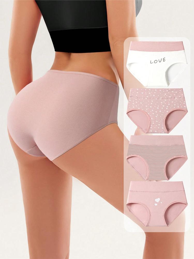 Набор женских бесшовных трусов с высокой талией, 4 штуки