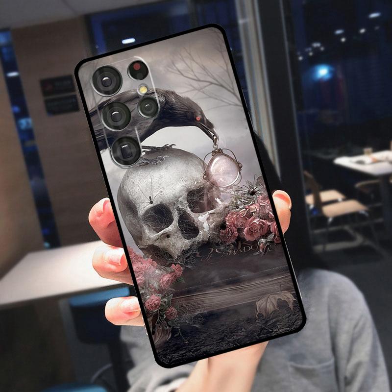 Хэллоуинская обложка 'Ворон' для Samsung Galaxy S25 Ultra S24 S22 S21 S23 Plus S20 FE S9 S10 S24 FE Чехол для телефона