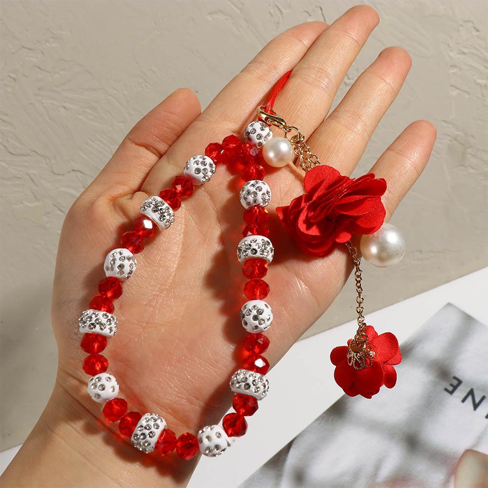 Accessories Flower Pendant Bracelet Mobile Phone Strap Lanyard Cell Phone Lanyard Wrist Straps