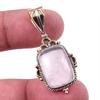 Подвеска из натурального розового кварца из стерлингового серебра 925 пробы в двух тонах 1,50 дюйма z3H22