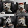 West Highland White Terrier Pillow Case Plush Fabric Soft Pillowcase Double Sided Print Cushion Cover Household Gifts