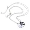 2Pcs/Set Best Friends Tai Chi Yin Yang Hollow Pendant Split Matching Necklace
