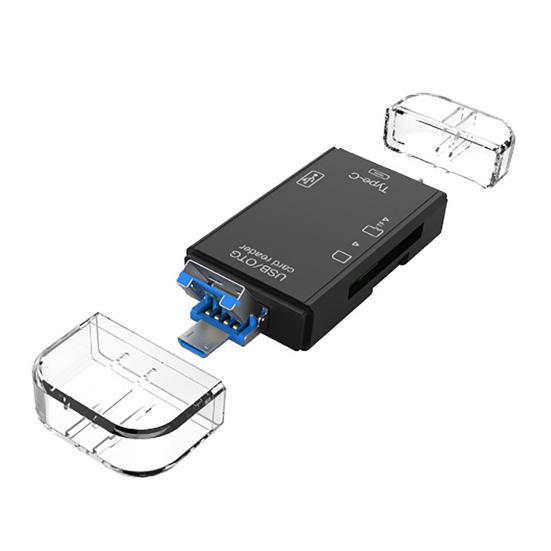 Многофункциональный USB-ридер 6-в-1 Мини Type-C 3-карточный ридер для карт TF-SD OTG-адаптер