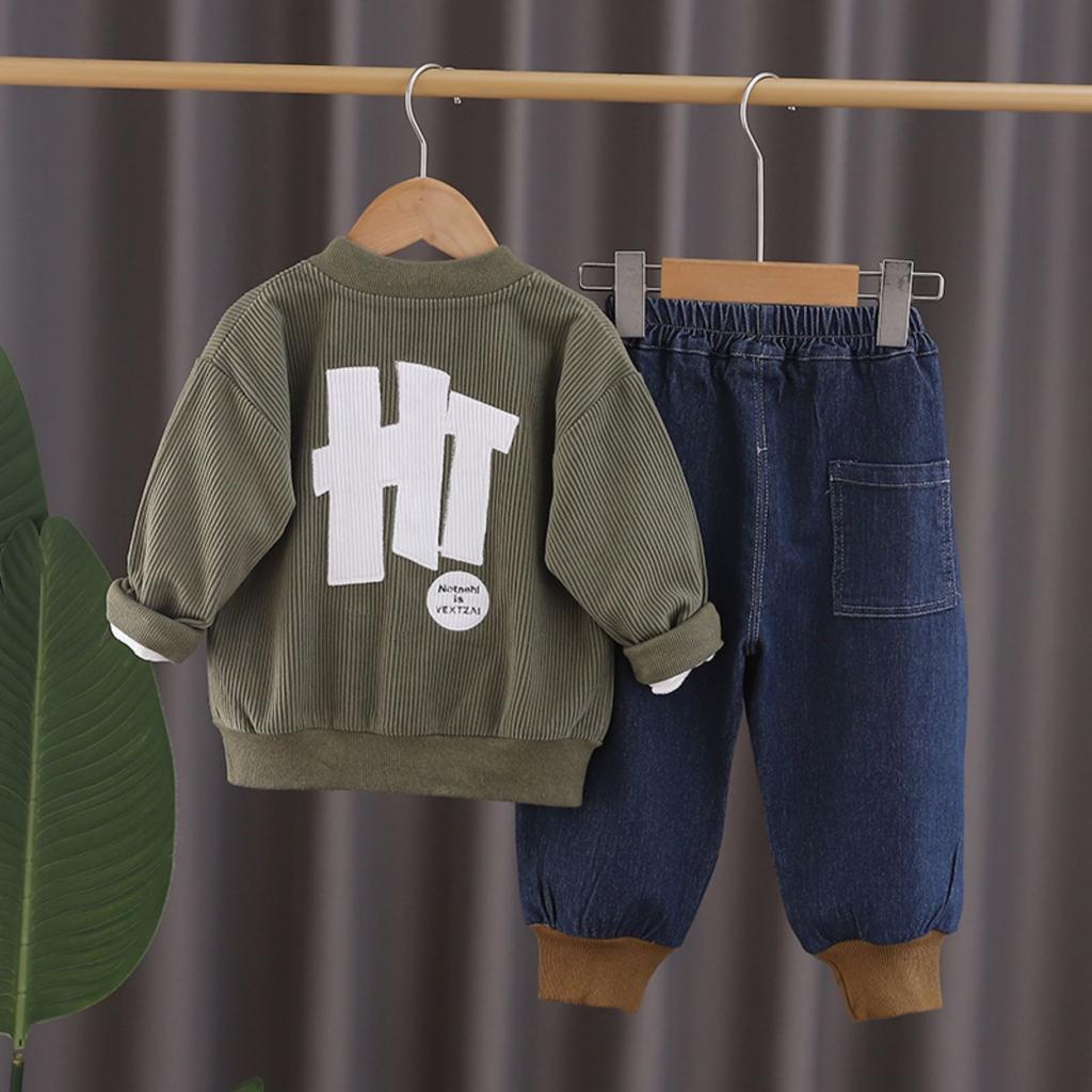 Детский повседневный комплект с длинным рукавом, удобные наряды для повседневной носки