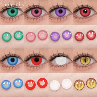 FUNSACHY Косплей Цветные контактные линзы для глаз Цветные контактные линзы для глаз Хэллоуин Аниме Косплей Линзы Красота Ученик Ежегодный Len