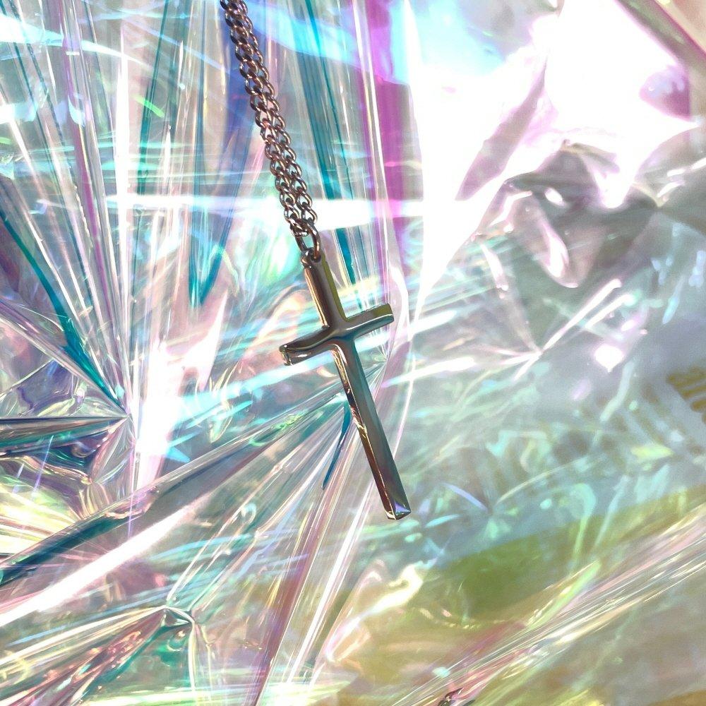 Men's Cross Necklace Big Chain Street Fashion Layered Tikita Cross Line