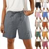 Women's Fashion Solid Color Drawstring Strap Pocket Casual Shorts