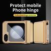 Роскошный чехол из искусственной кожи, жесткий поликарбонатный корпус, гальваническая рамка, 2 шарнира, защитный чехол для Samsung Galaxy Z Flip 5, 4, 3 со стилусом