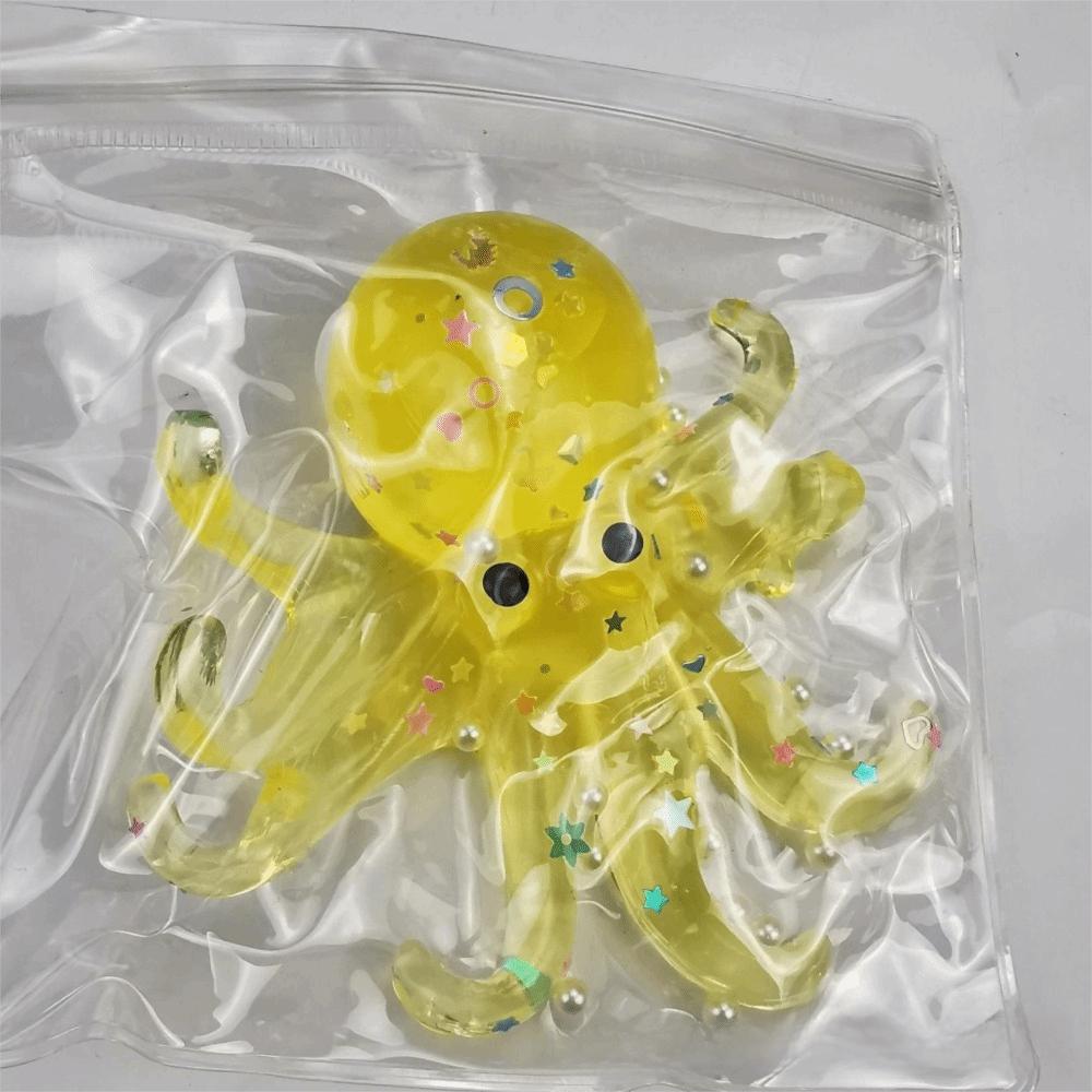 Sugar Filled Glitter Octopus Squishy Simulation Stress Relief Toy For Stress Anxiety Relief