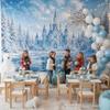 Ice Snow Castle Pine Forest Winter Snowflake Princess Photography Backdrop