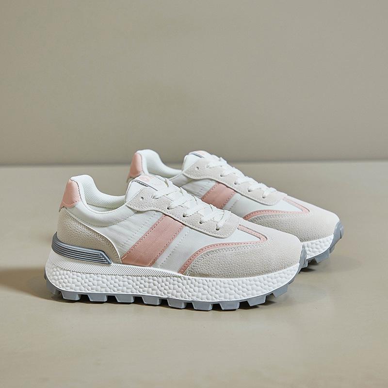 Women's Lightweight Running Shoes Fashion Anti-slip Lace-Up Faux Leather Sneakers Casual Walking Tennis Athletic Workout Gym Jogging Shoes for Women