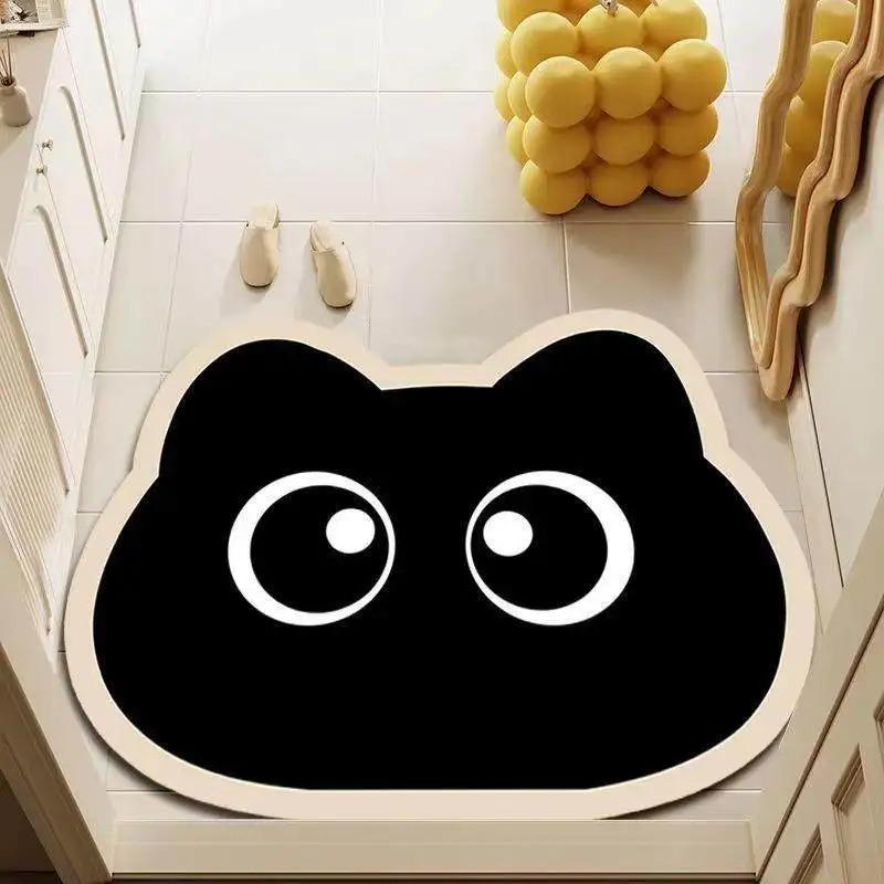 VIKAMA Ins Wind Cartoon Big Eyes Carpet Home Bathroom Personalized Trendy Cool Decoration Floor Mat Home Decoration