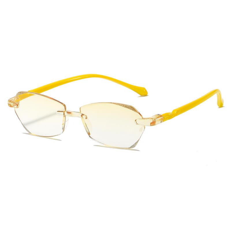 Безободковые очки для чтения женские винтажные безободковые с бриллиантовой огранкой края очки для дальнозоркости очки для компьютера с защитой от синего света +1.0~+4.0