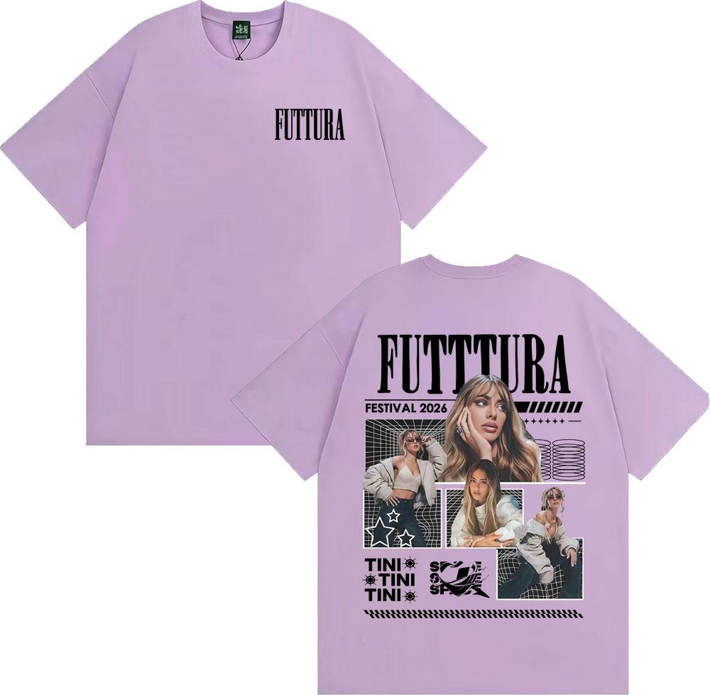 Tini Stoessel Futtura Album 2026 Merch T Shirt Unisex Women Clothing Vintage Aesthetic Tshirts Comfort Cotton Short Sleeve Tshirt
