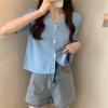 Свободный вязаный кардиган женский летний короткий топ повседневный универсальный солнцезащитный чистый желание ветер короткий рукав тонкий женский