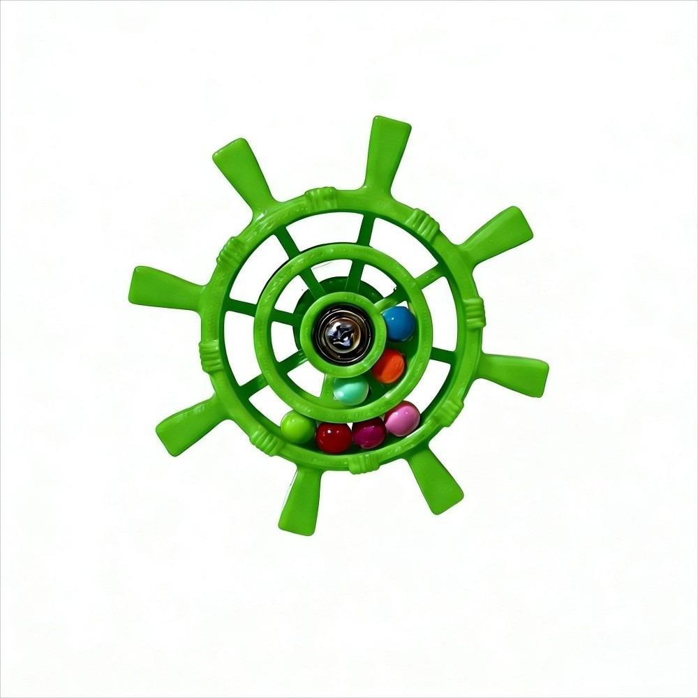 Bite Resistant Interactive Spinning Wheel Rudder Shaped Parrots Rotating Toys Entertainment