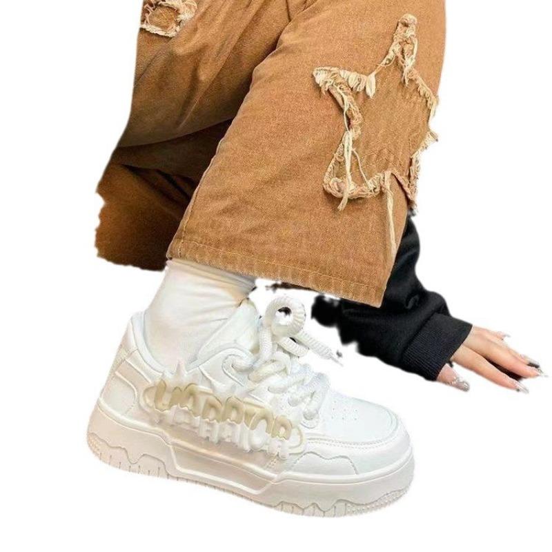 Zhao Ruth Dopamine White Shoes Women's New Versatile Original Platform Casual Board Shoes