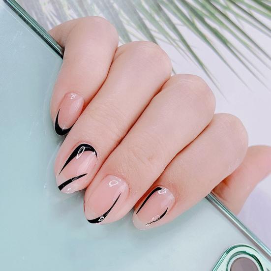 Nail Sticker French Style DIY Colorful Line Decal Powder 3D Transfer Slider for Manicure